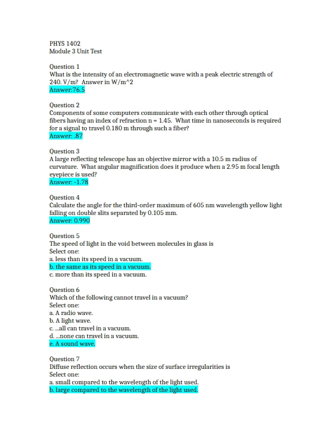 Module 3 Test