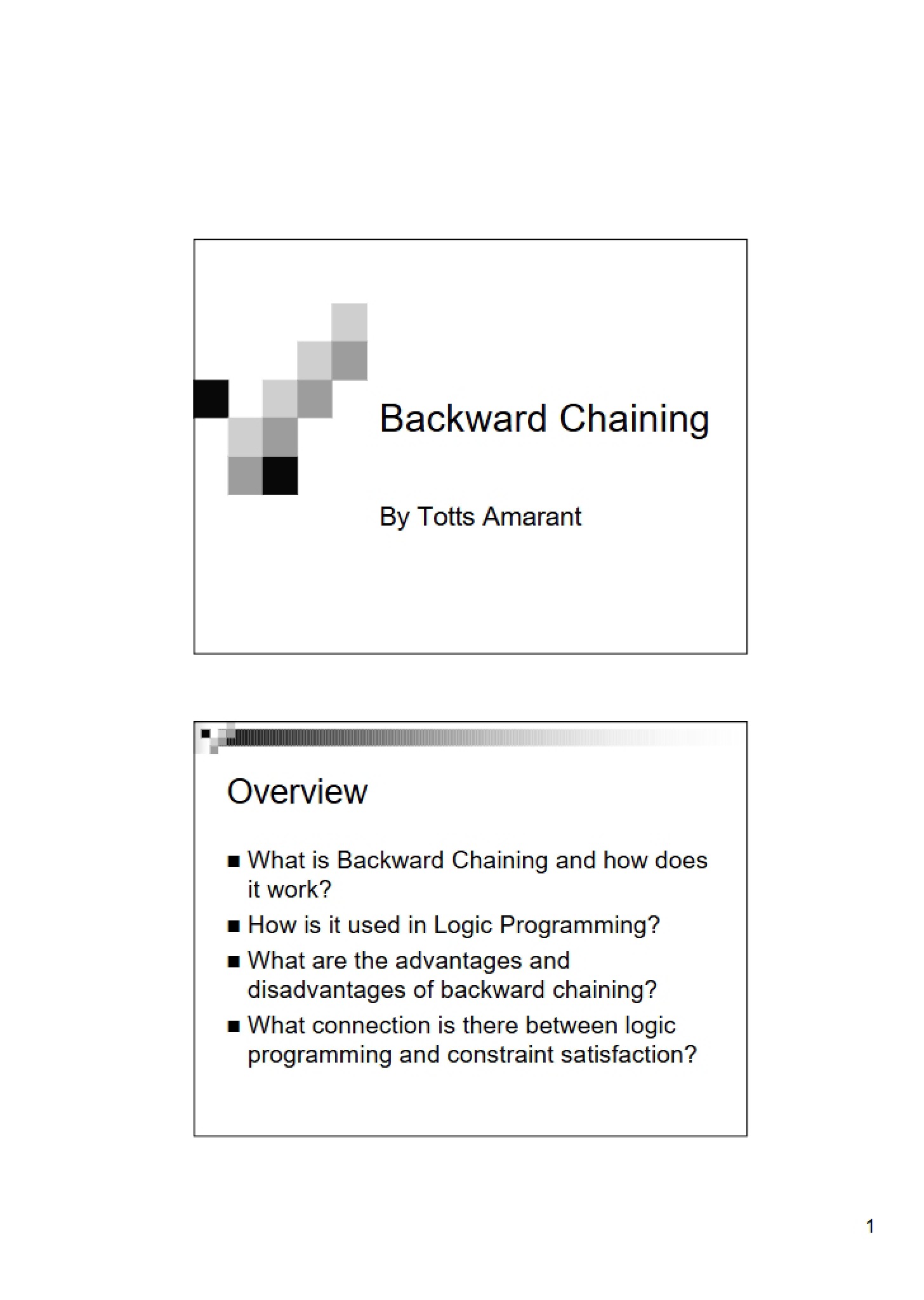 Chaining Backward