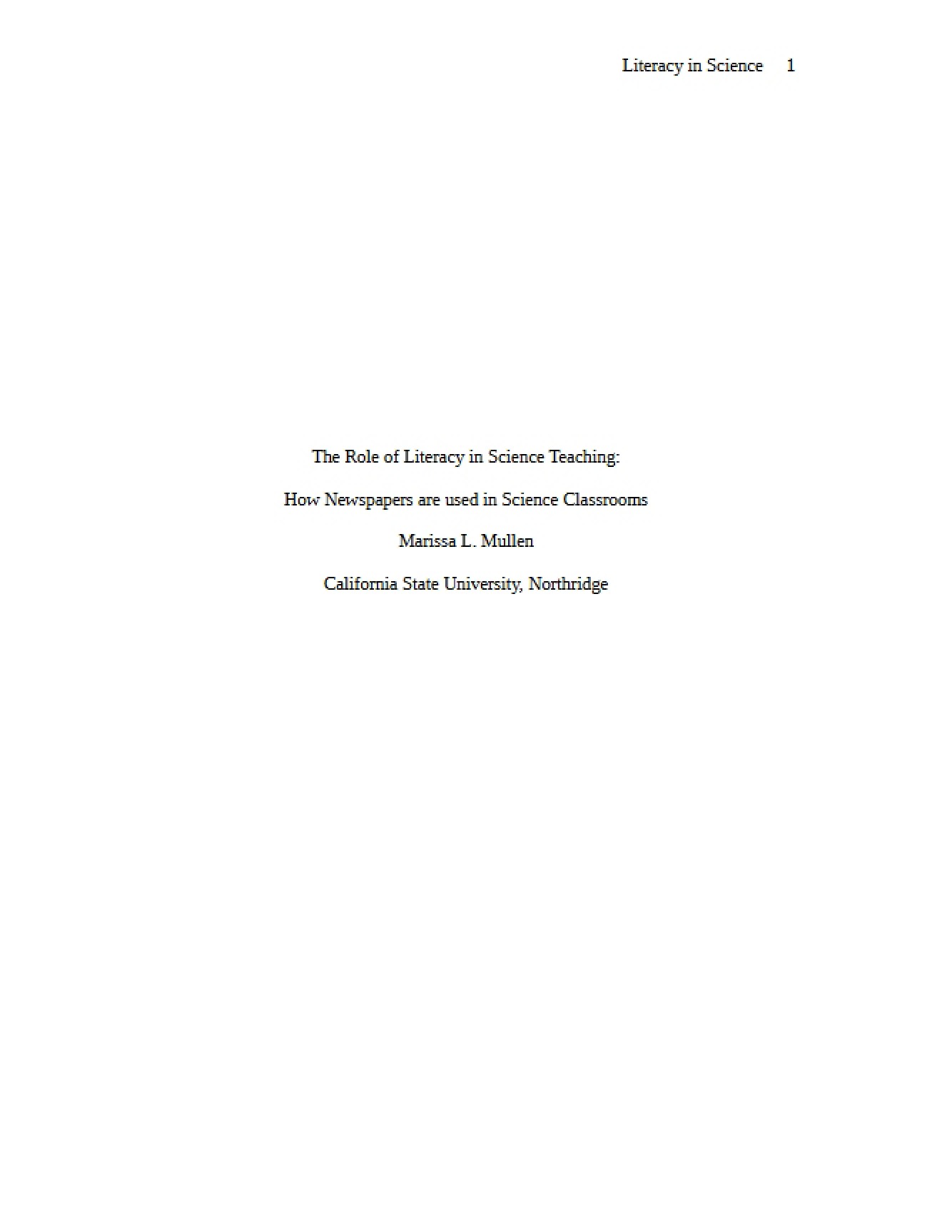Science Teaching The Impact of Literacy