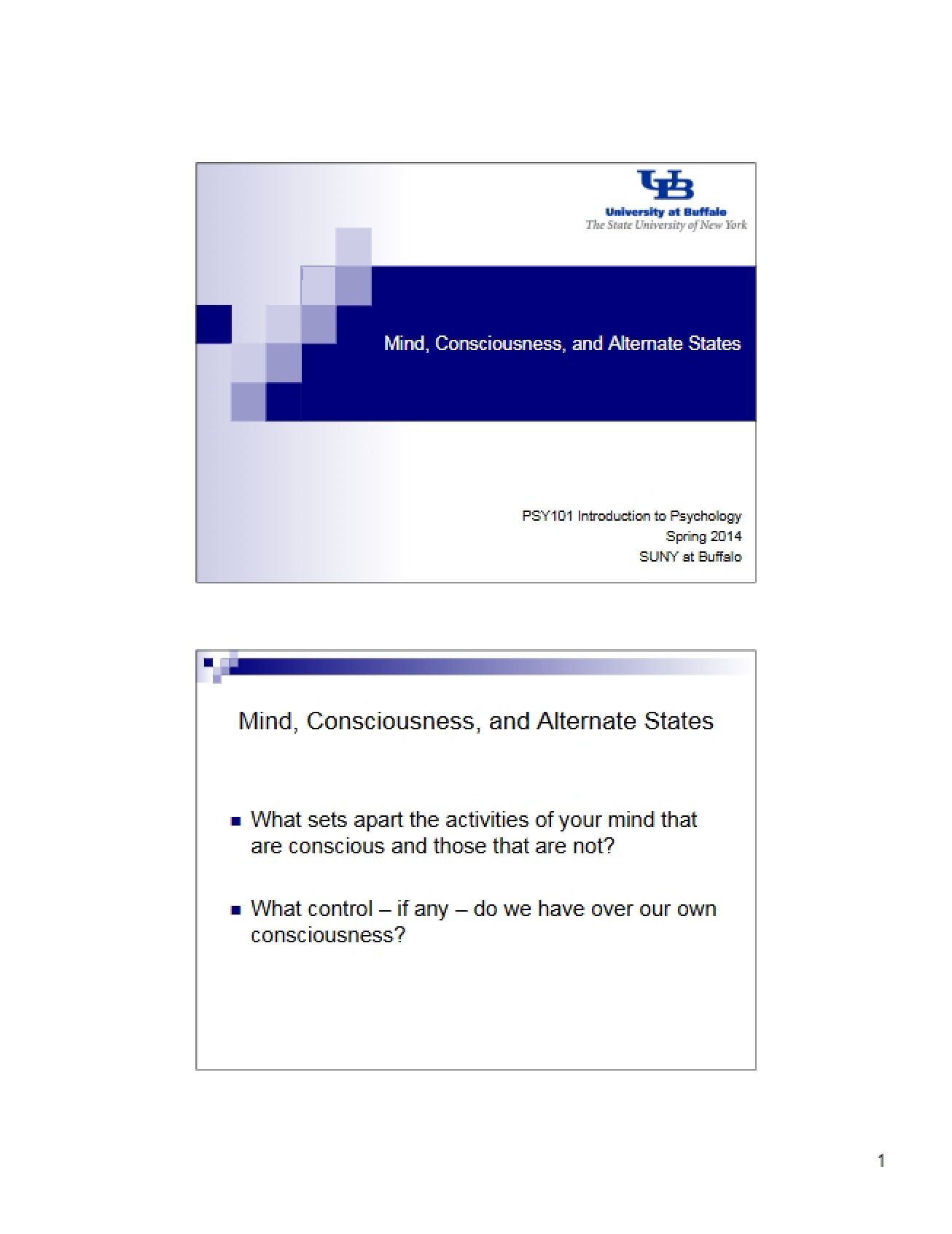Alternate States, Consciousness, and Mind