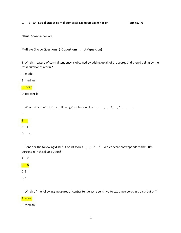 Measures of Central Tendency in Social Statistics