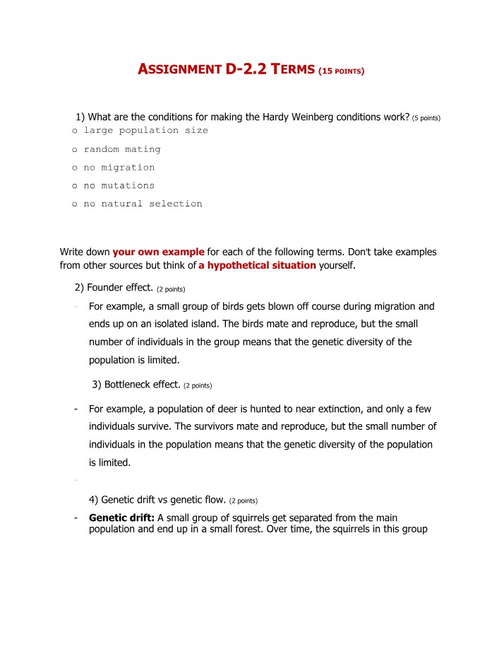 Hardy Weinberg Conditions and Genetic Effects