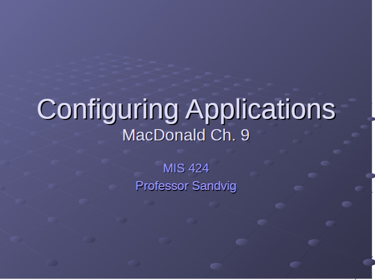 Application Configuration