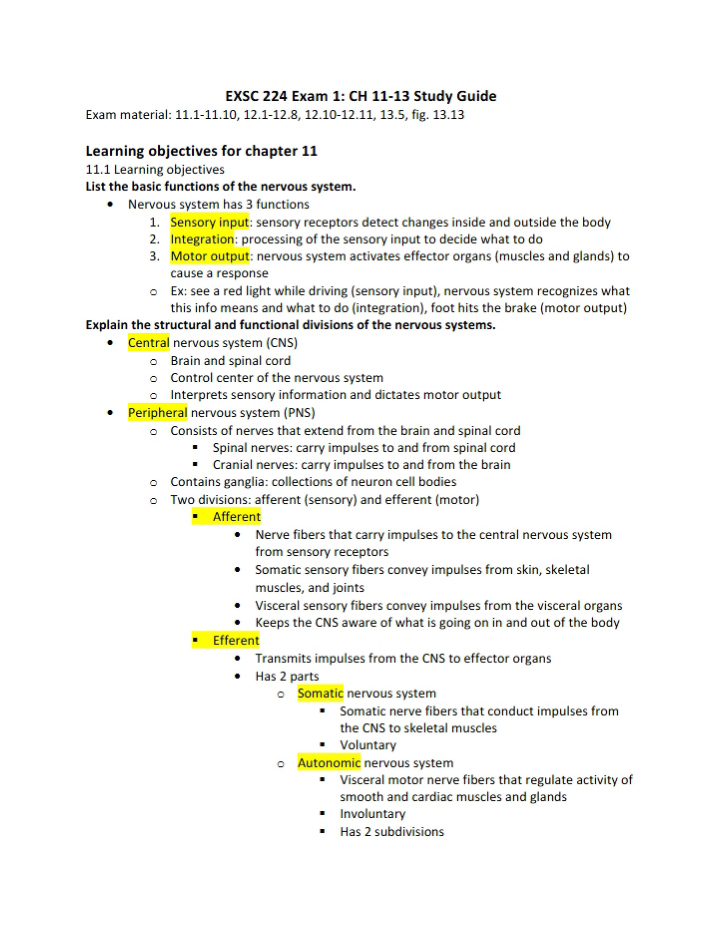 Study Guide for First Exam