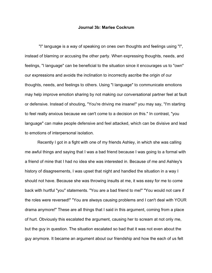 Marlee Cockrum - Journal 3b