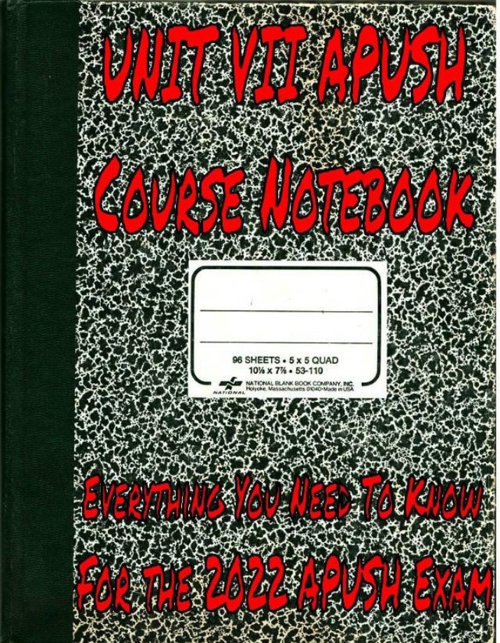Course Notebook for APUSH Unit VII