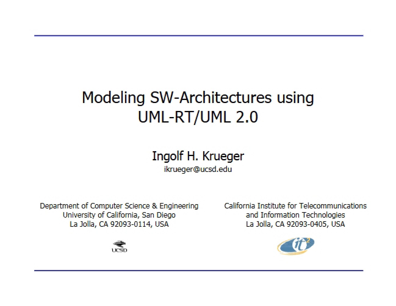 UML 2.0 and Software Architecture