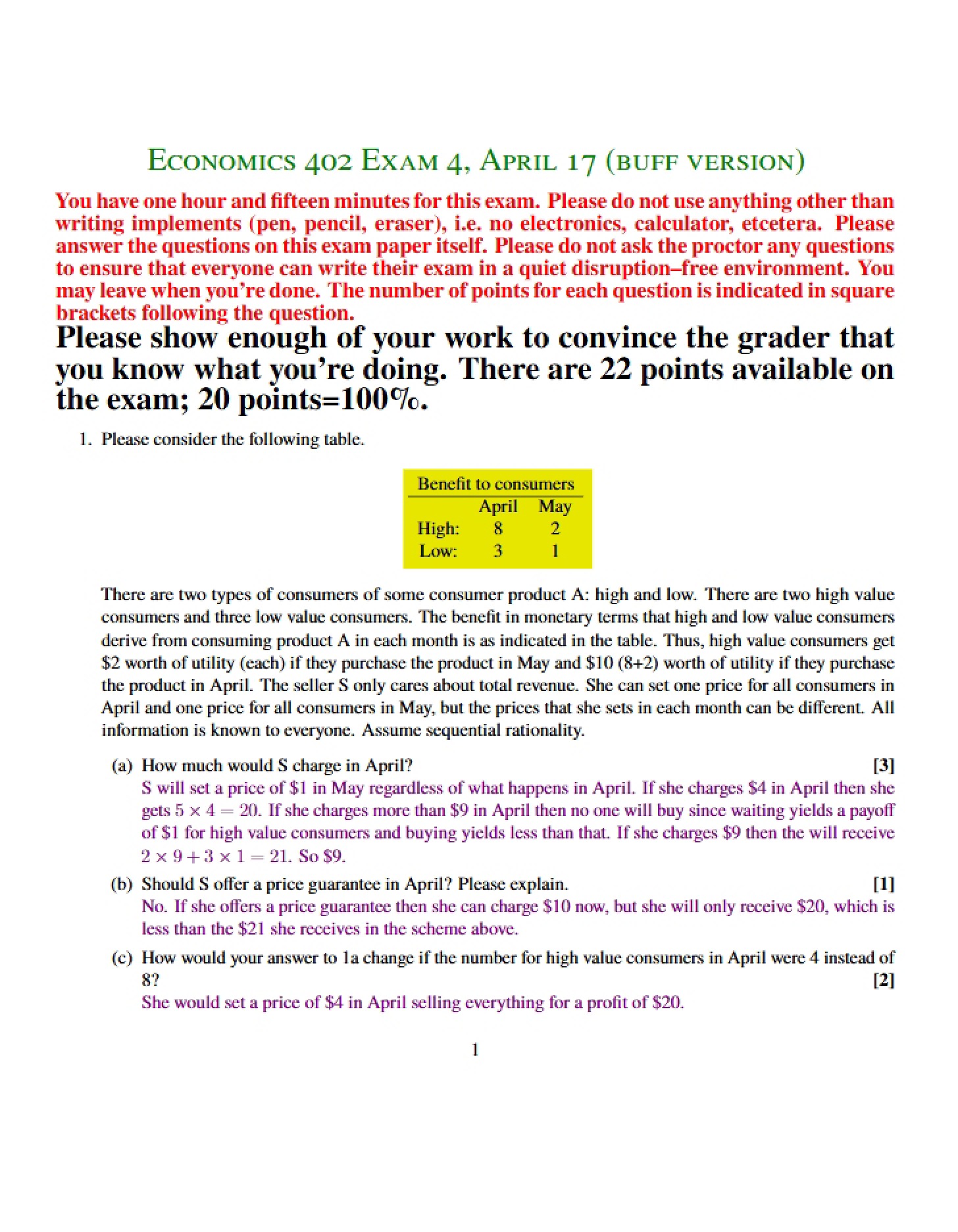 Exam 4 (Buff Version A)