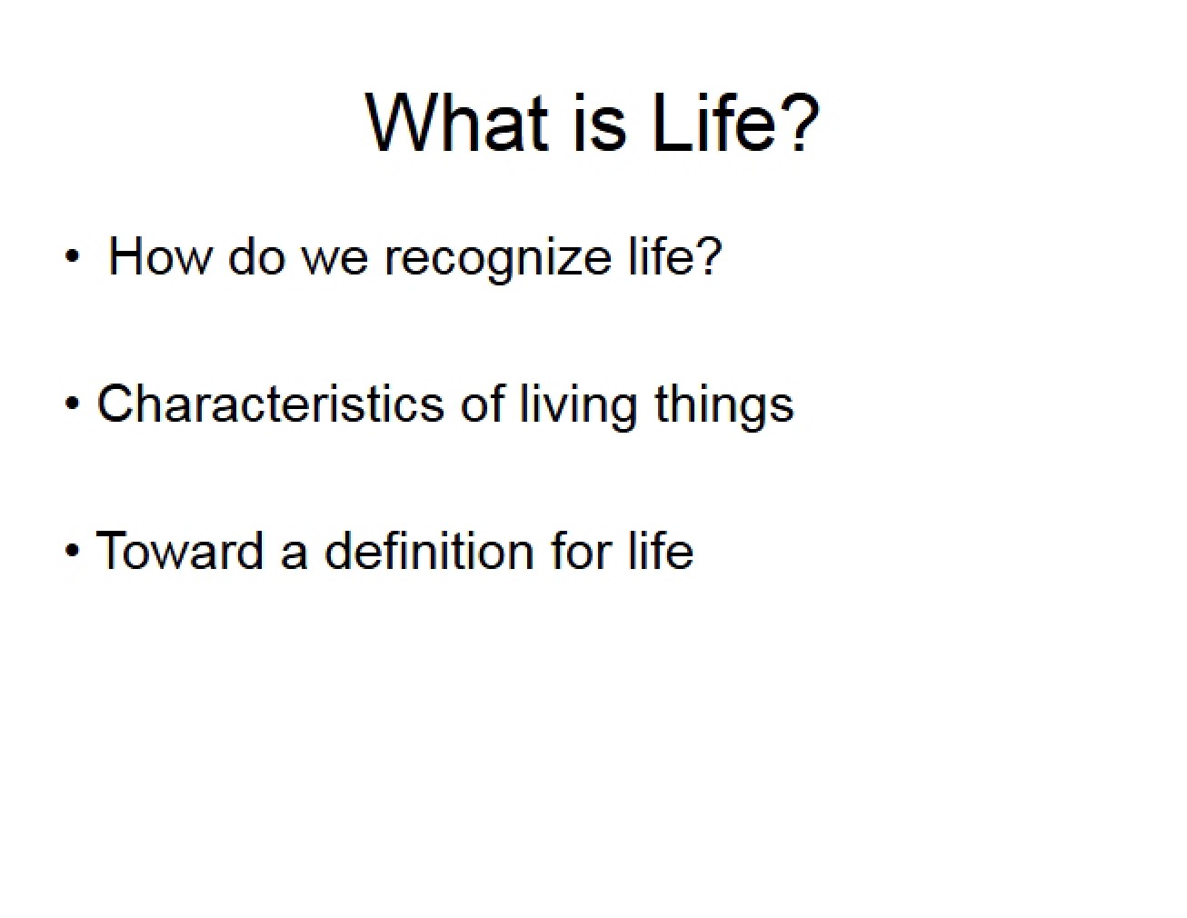 Lecture 1 Definition of Life