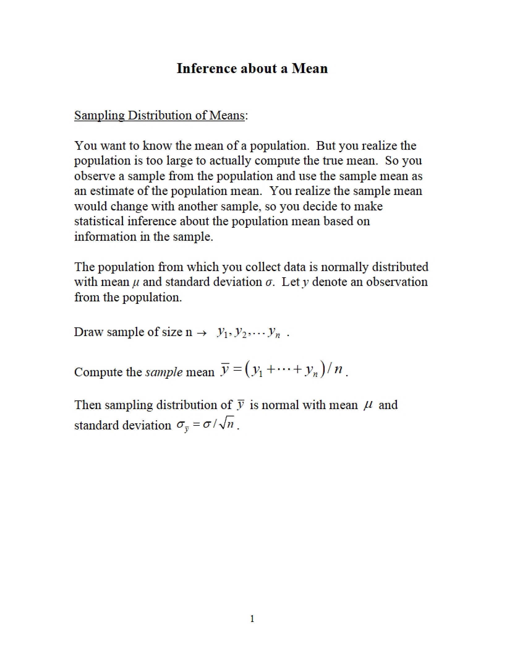 Mean Inference