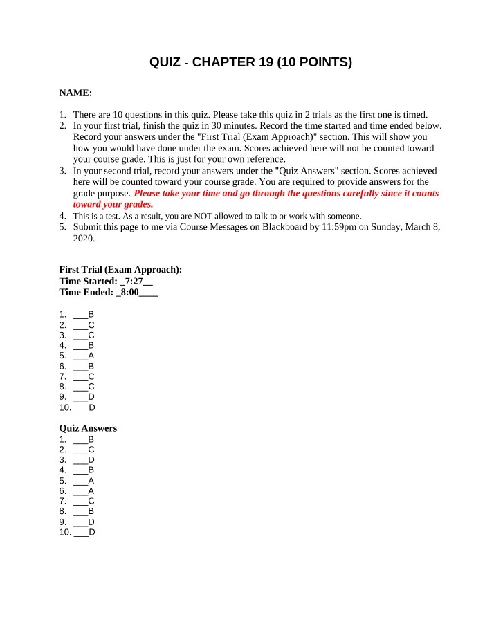 Chapter 19 Quiz