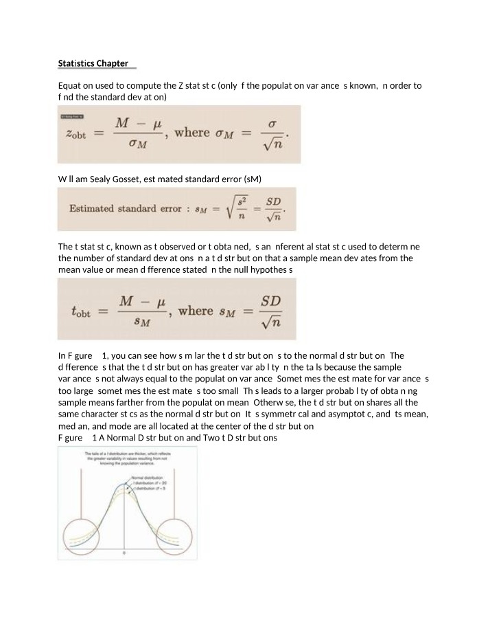 Week 6 Statistics Notes