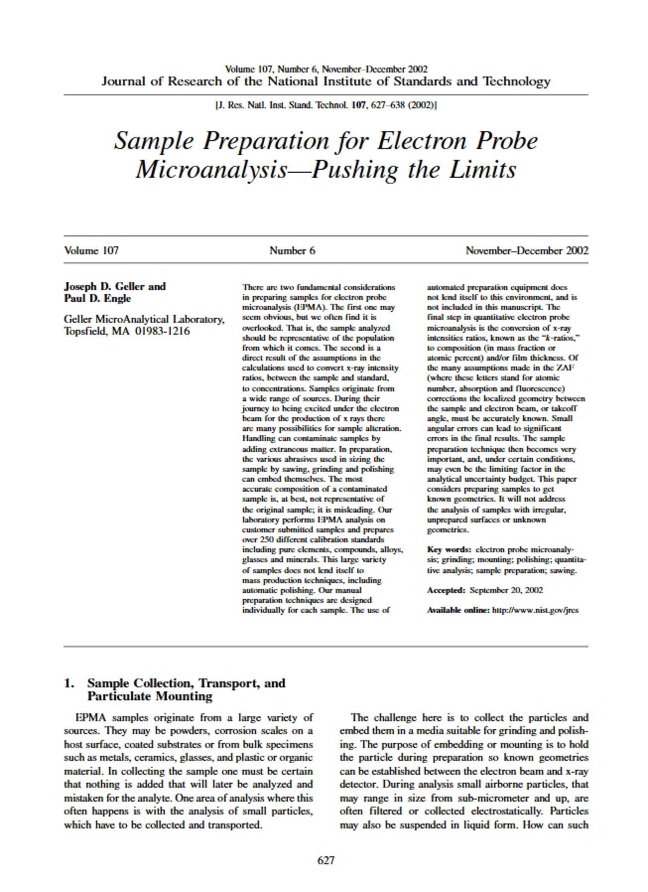 Pushing Limits in EPMA Sample Prep