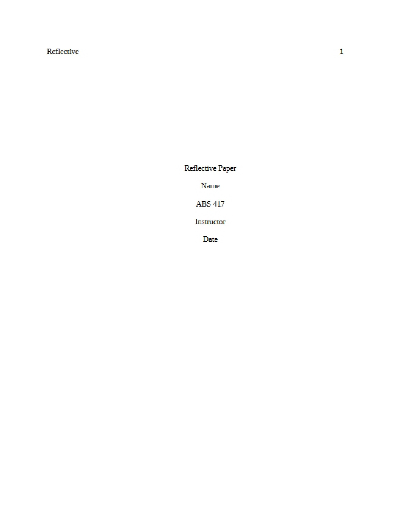 Reflective Paper (II)