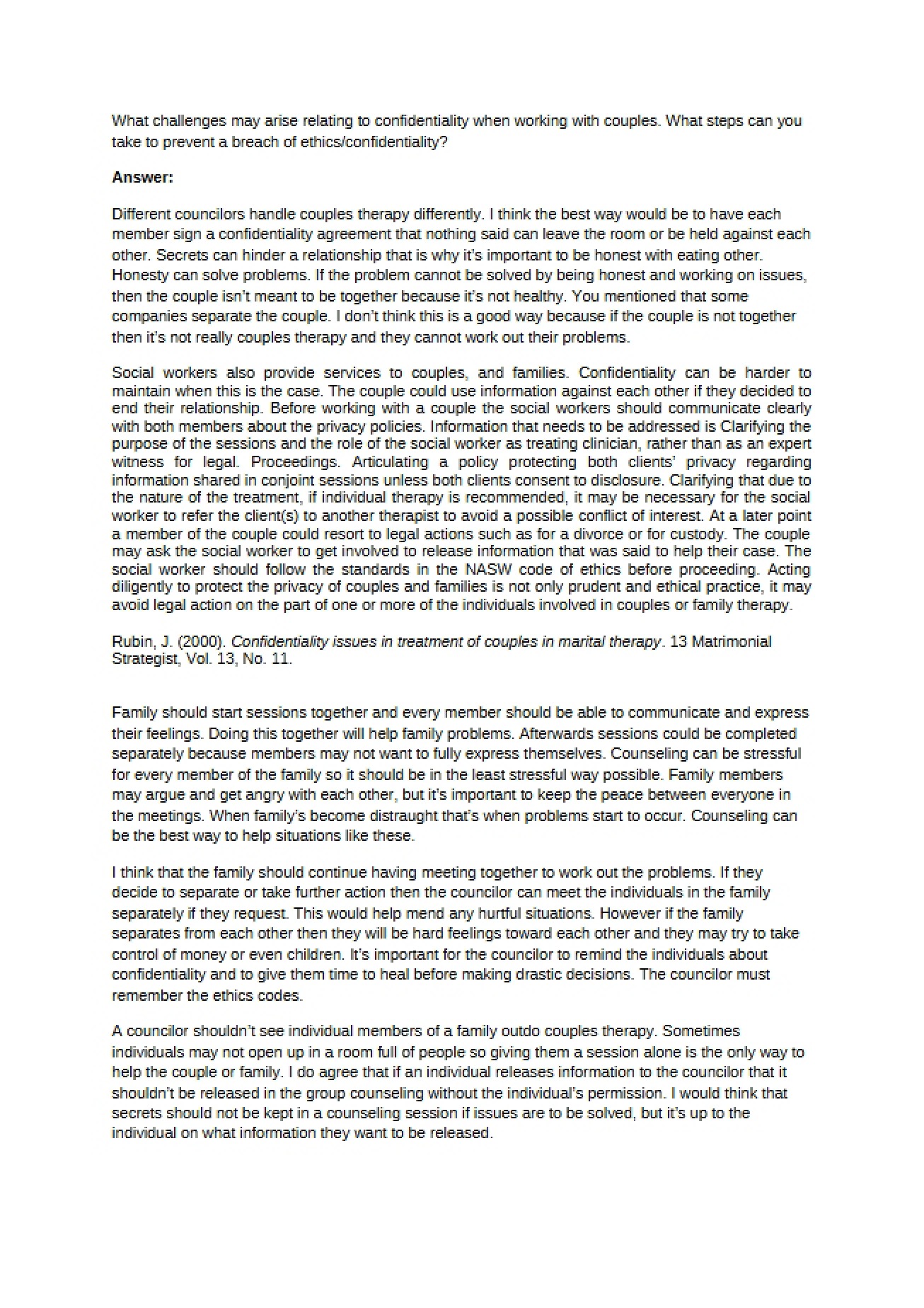 Professional and Ethical Issues Homework