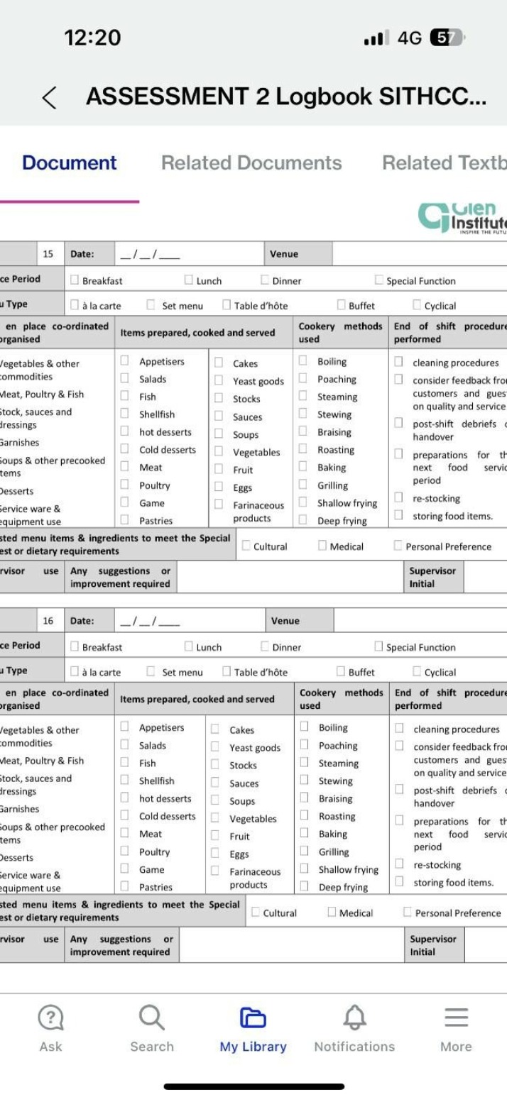 Logbook for Assessment 2