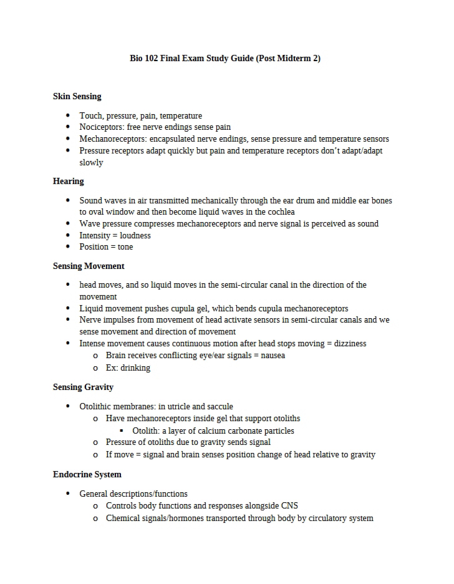 Final Exam Preparation