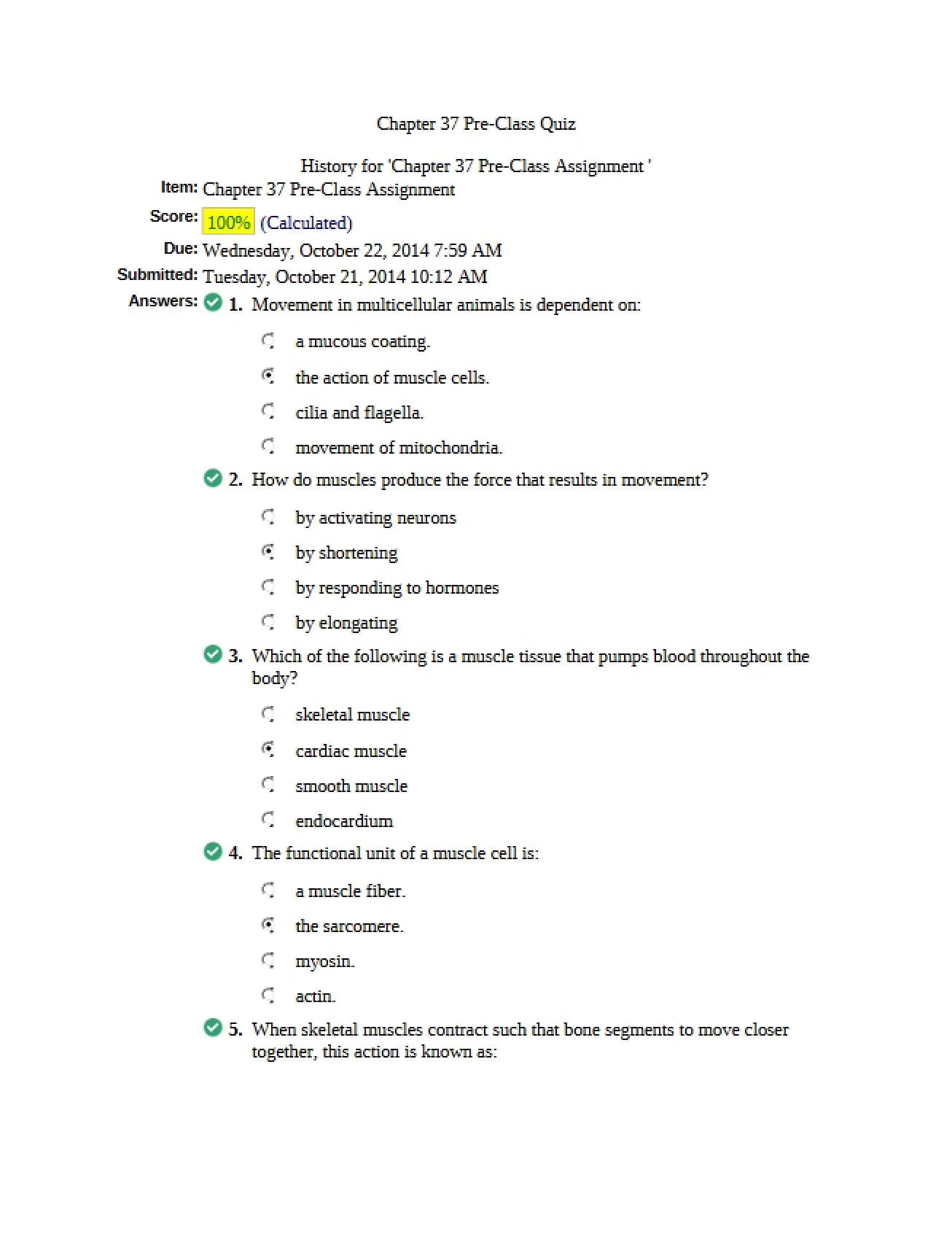 Pre-Class Quiz Chapter 37