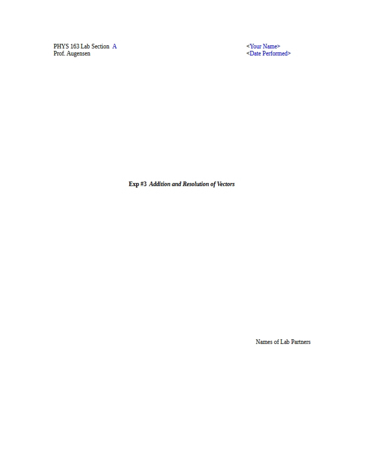 Vector Addition and Resolution