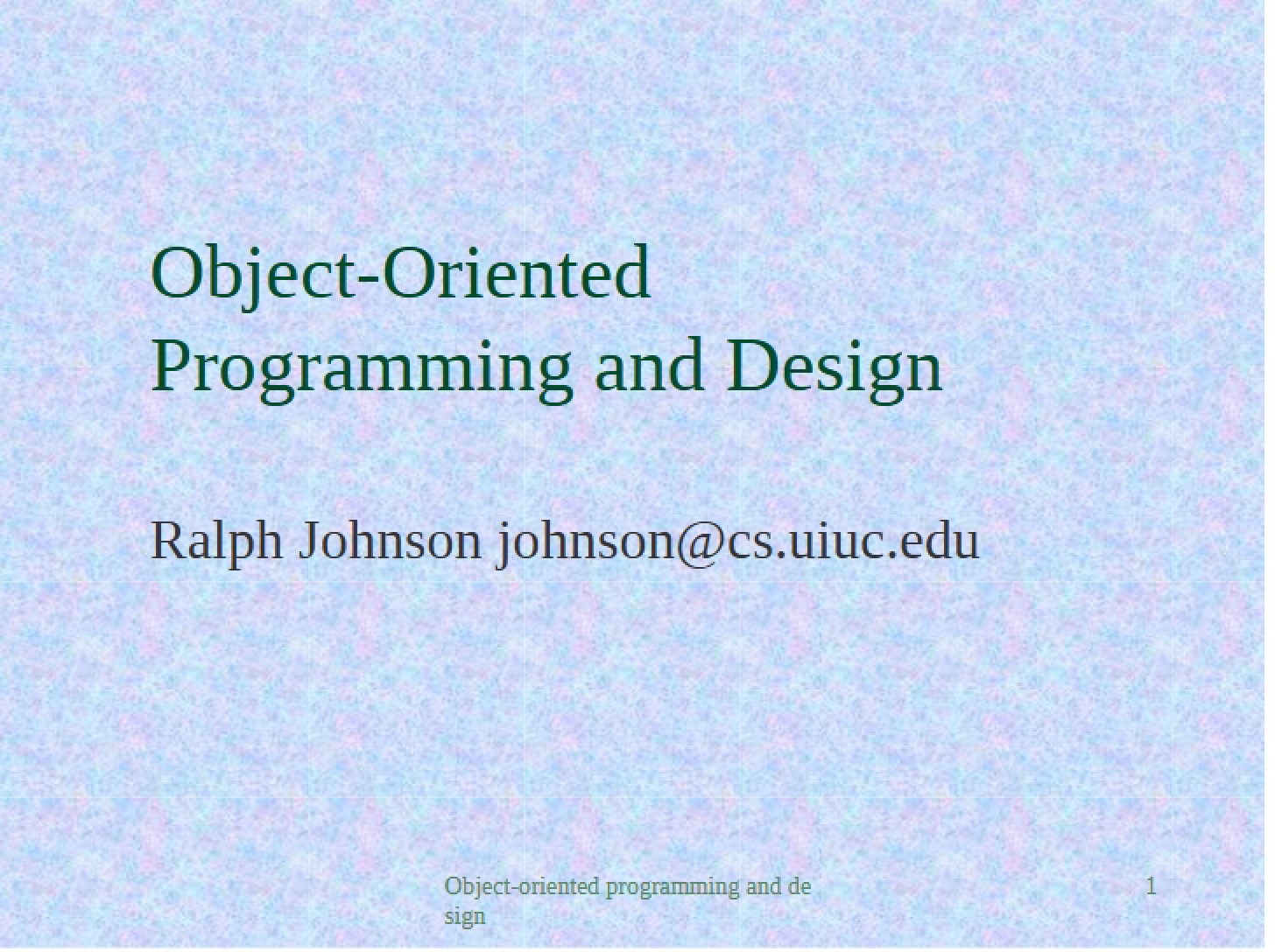 Design and Programming Fundamentals