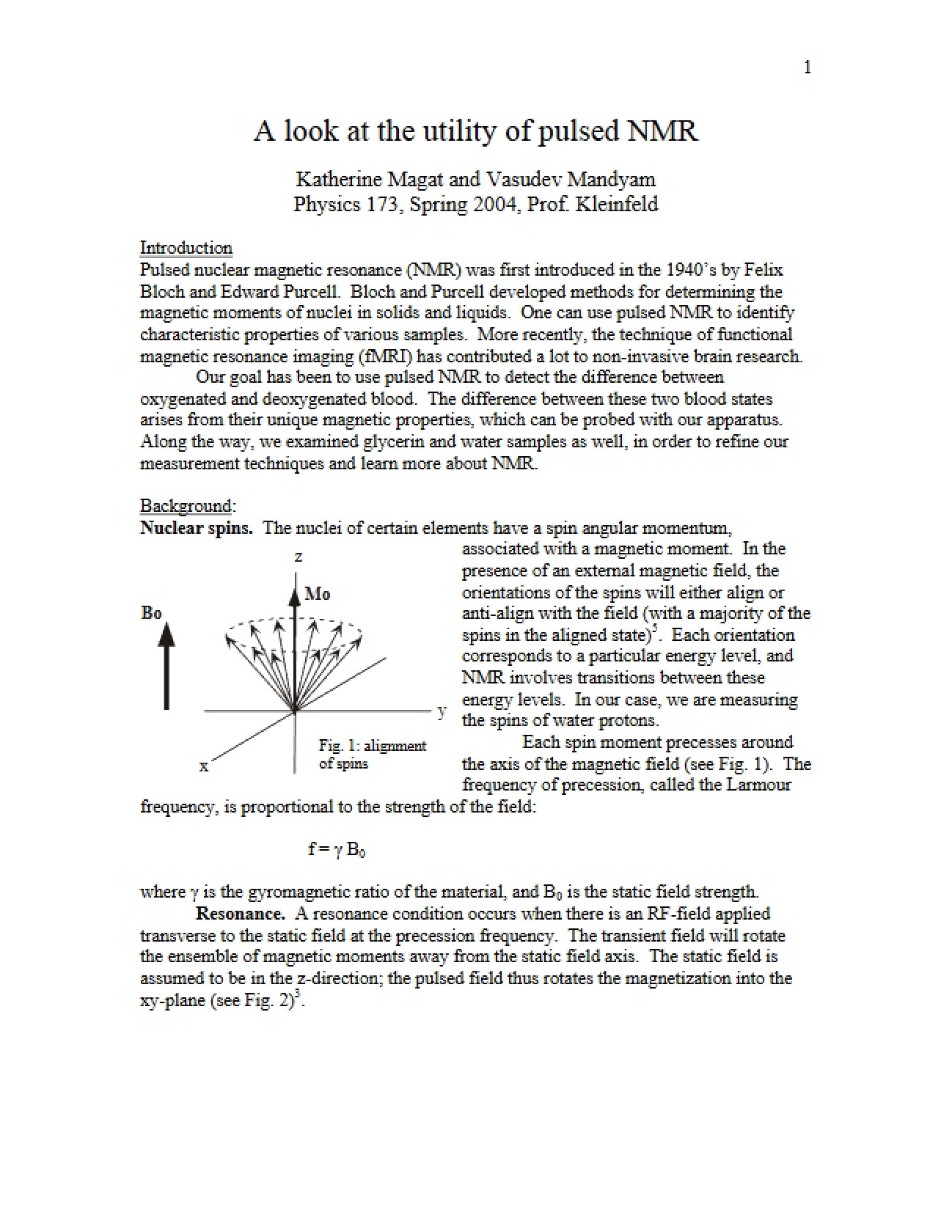 Pulsed Nuclear Magnetic Resonance Techniques