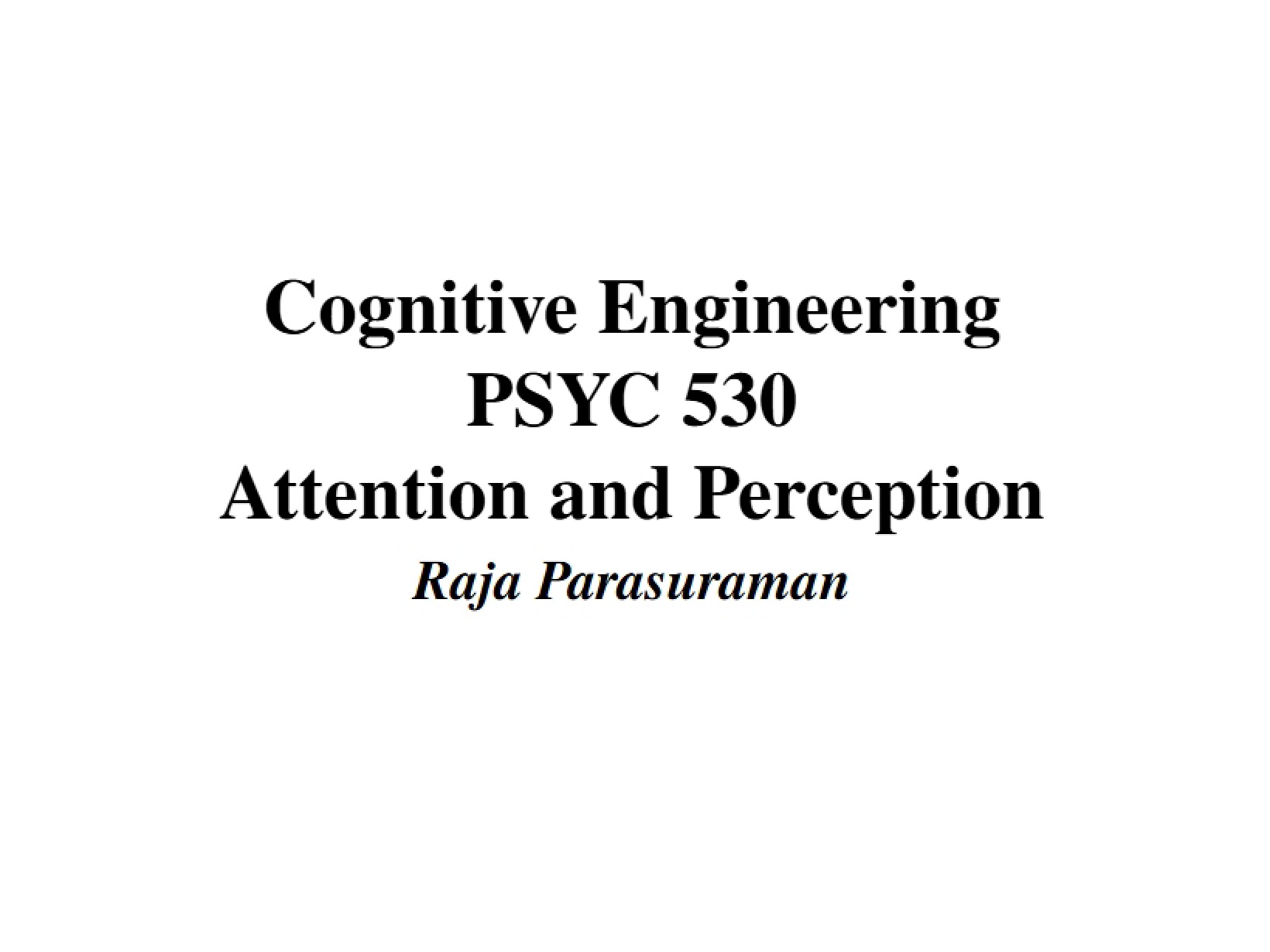 Perception and Attention - 42 Pages
