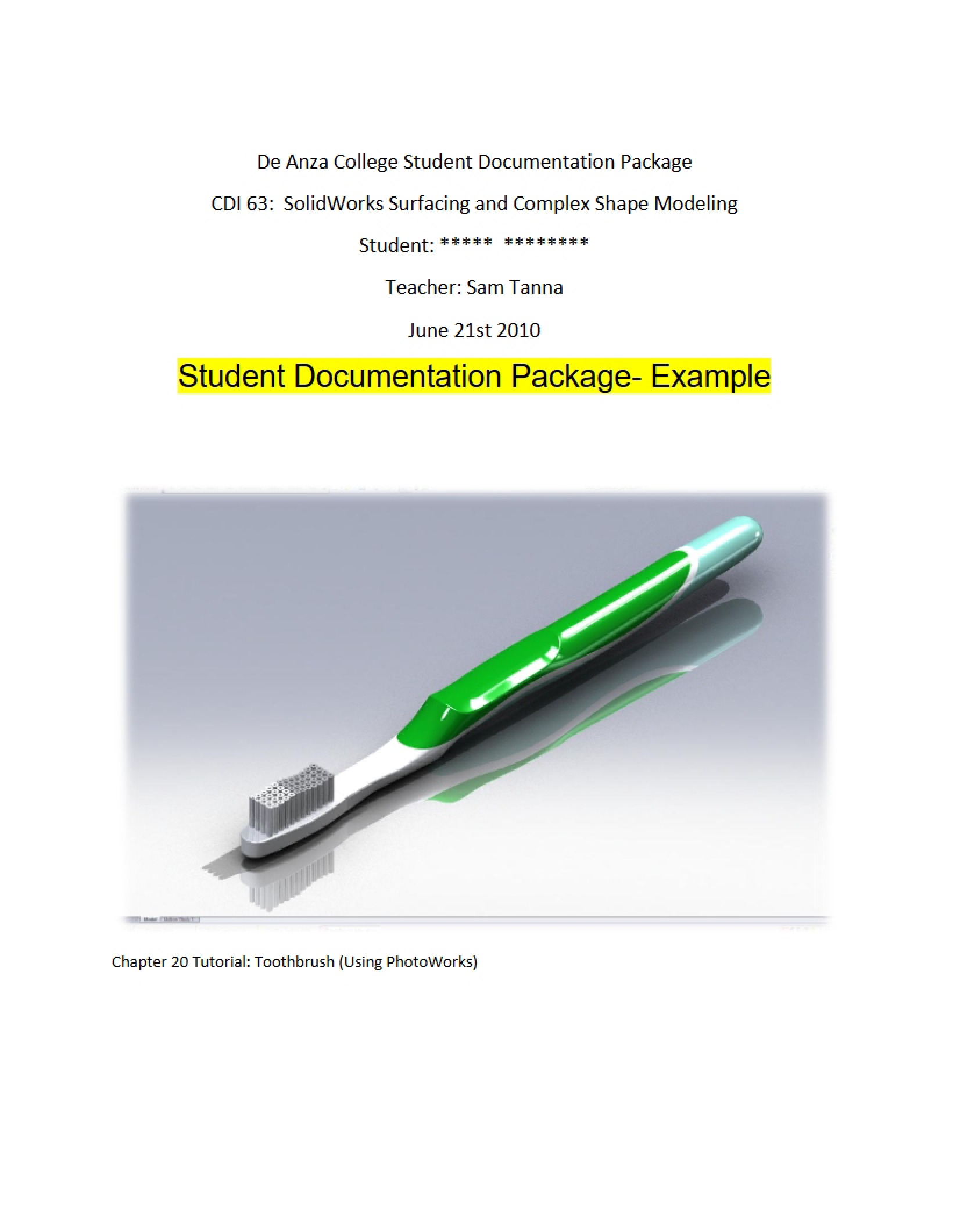 Sample Student Doc Package