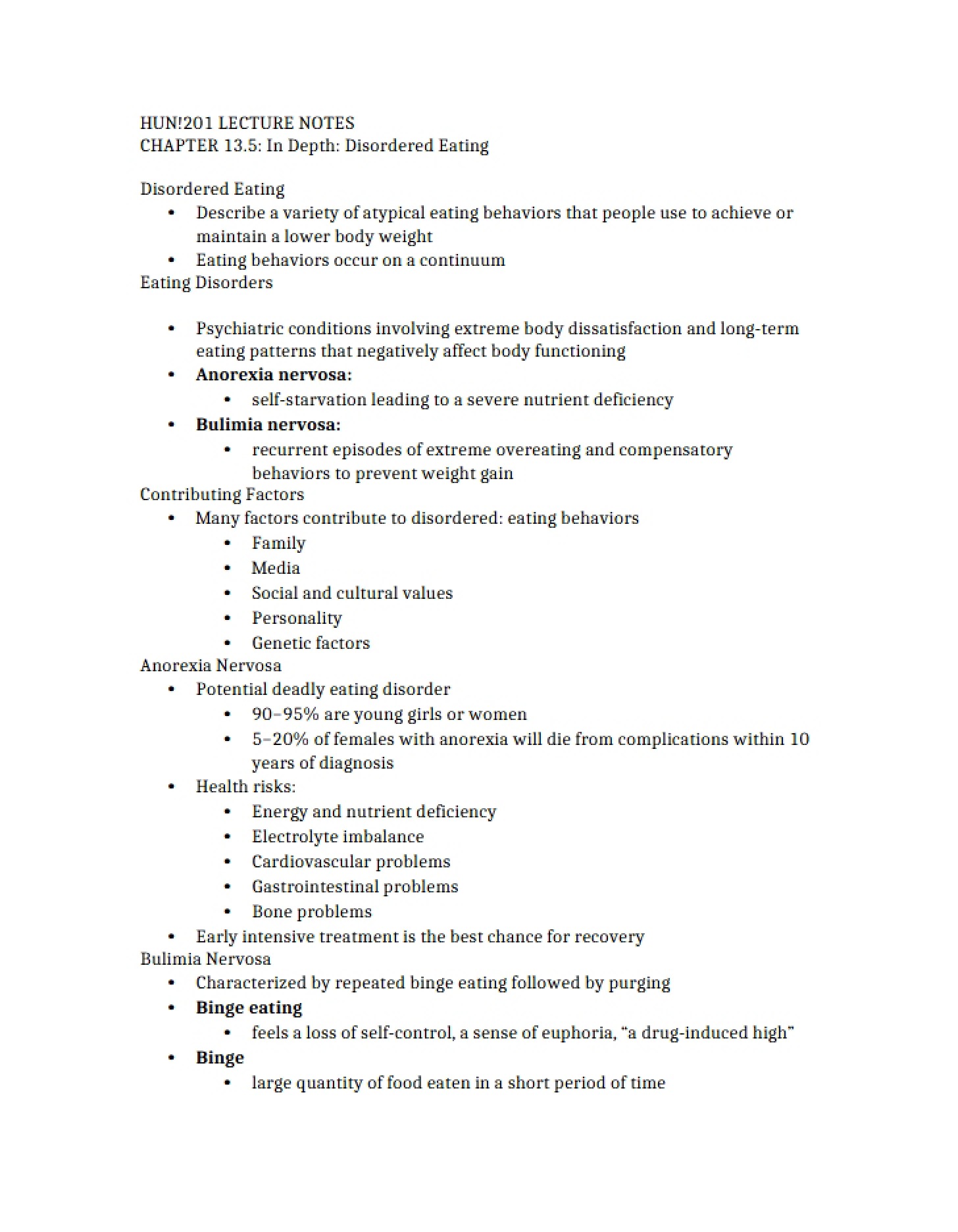 Pathological Eating Patterns and Behaviors