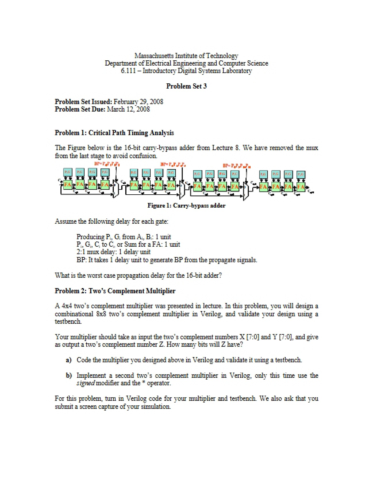 Third Problem Set