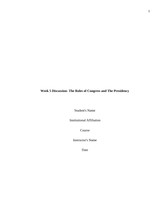 The Roles of Congress and the Presidency in Addressing Gender Bias