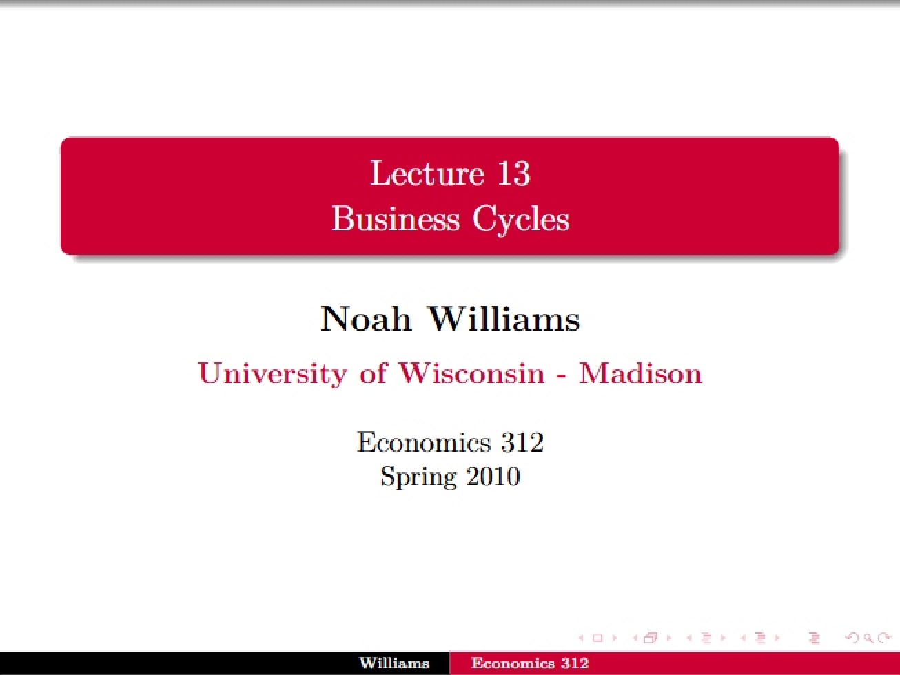 Real Business Cycles Expanded (Lec 15)