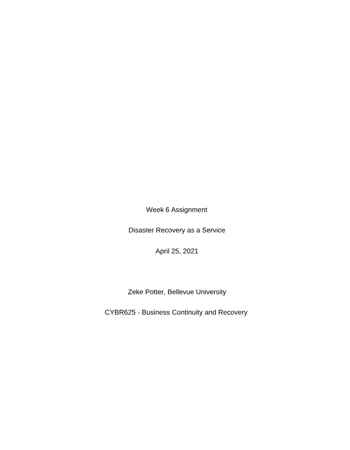 Disaster Recovery as a Service - A Cost-Effective Business Continuity Solution