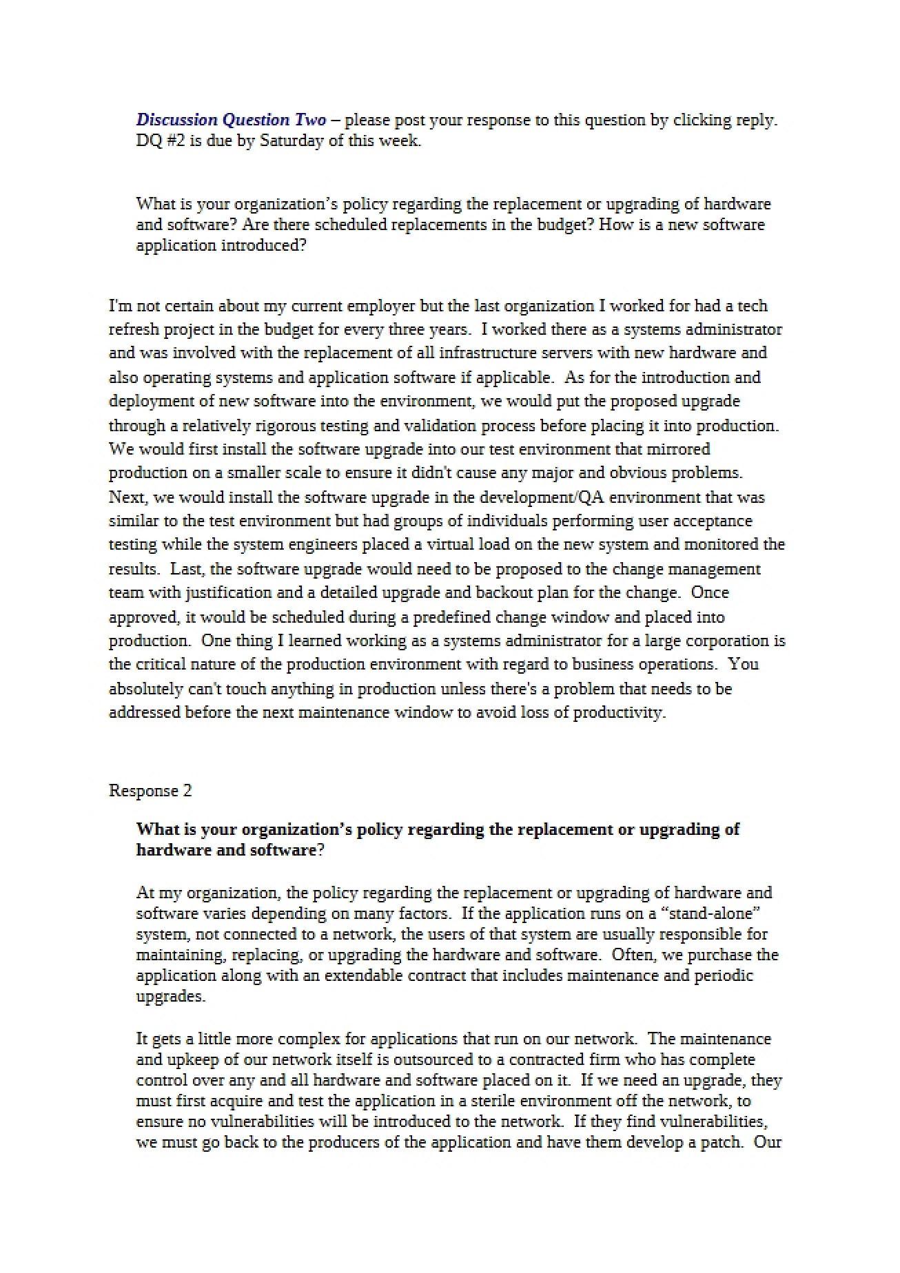 Policy of the Organization