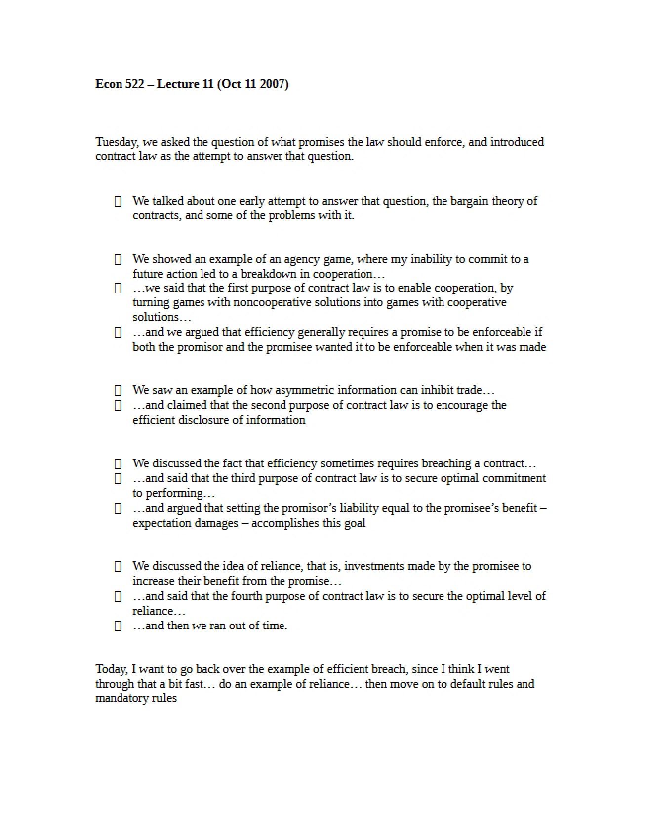 Lecture 13 Econ 522