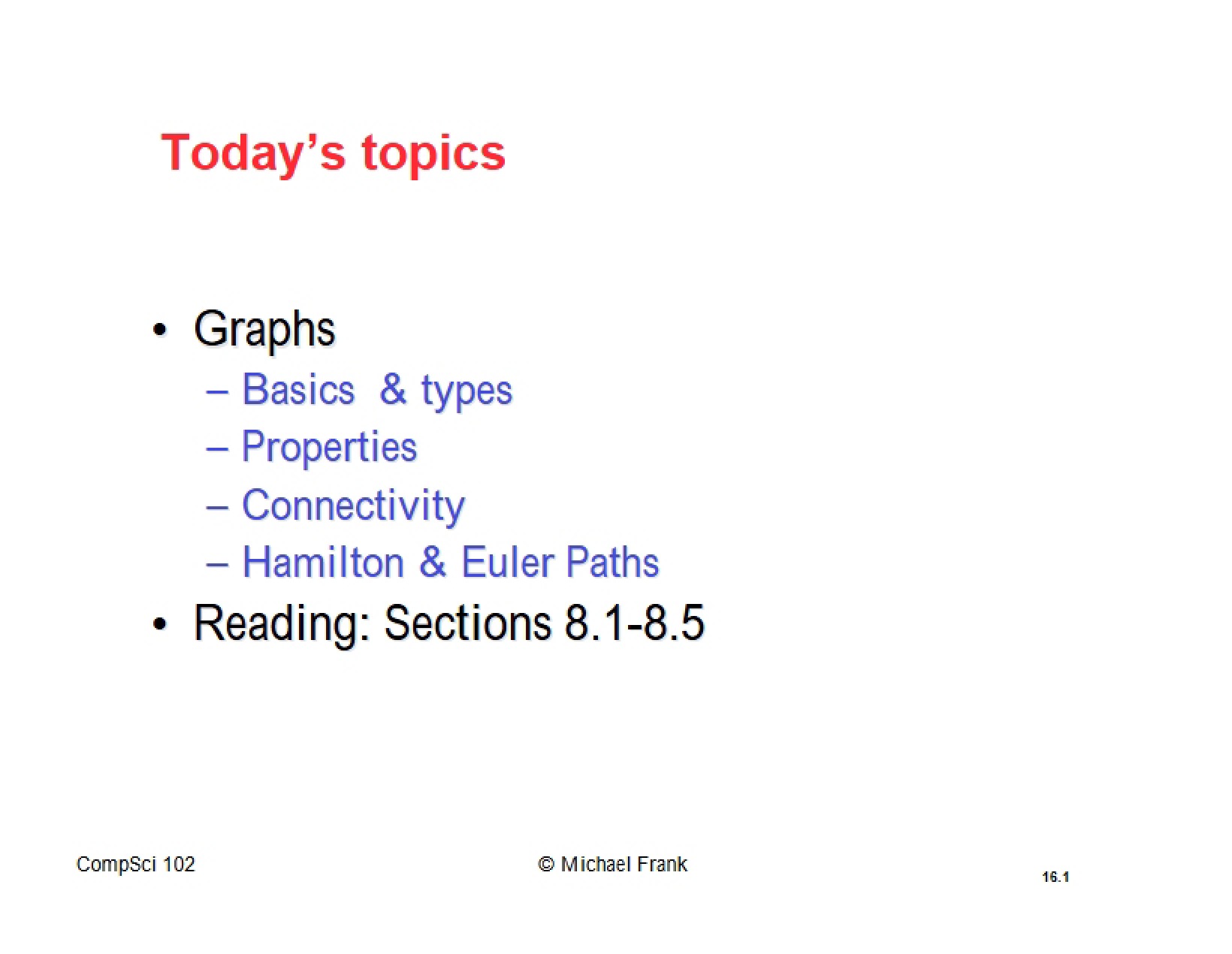 Class Meeting for Discrete Math