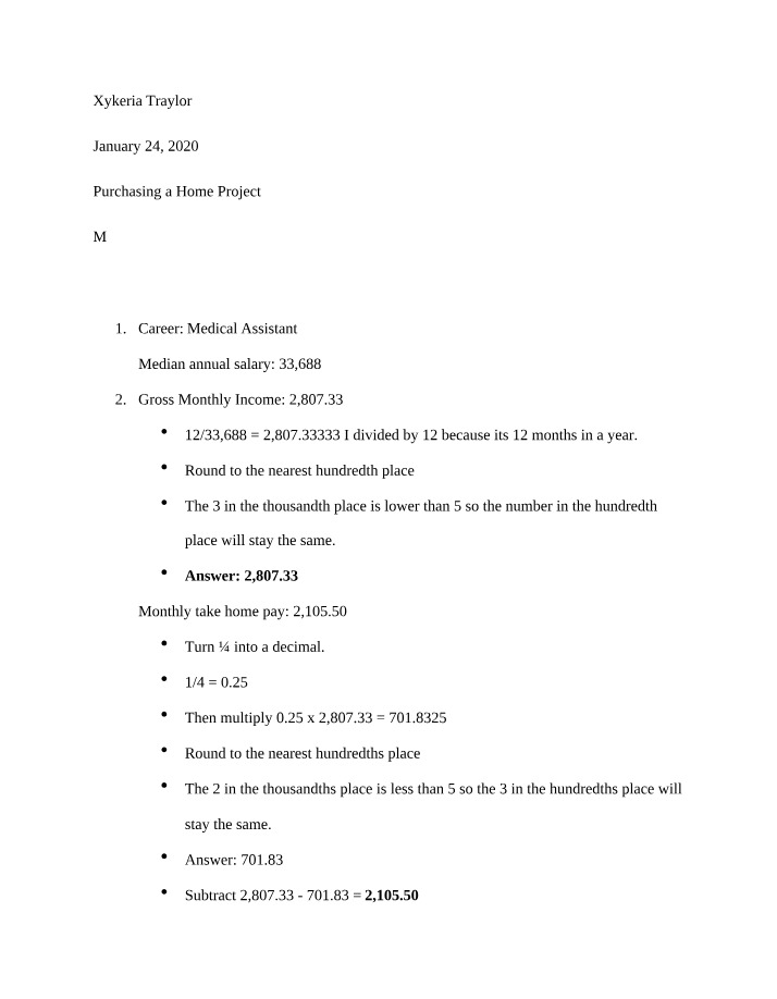 Xykeria Traylor's Project