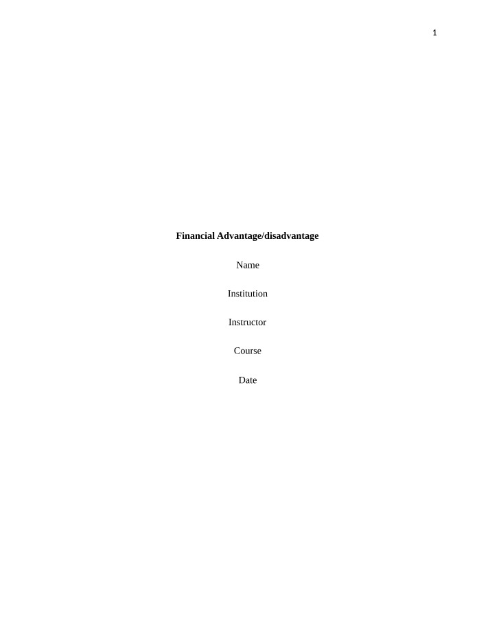 The Financial Advantage