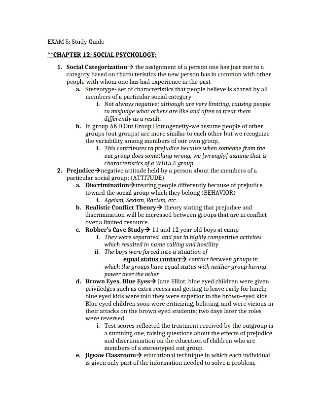 Guide for Exam 5 Review