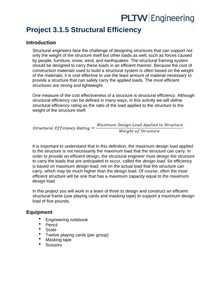 Structural Efficiency Project 3.1.5