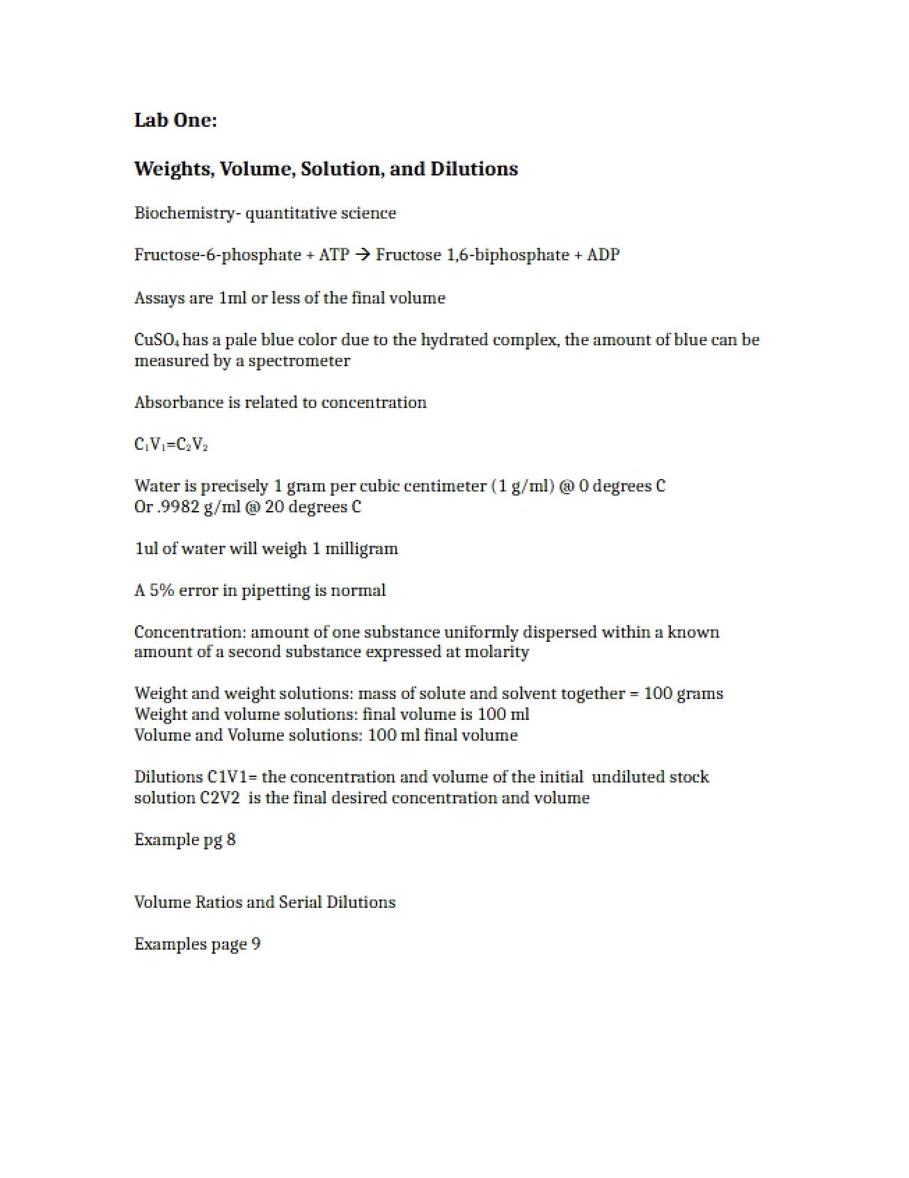 Study Guide for Biochemistry Midterm