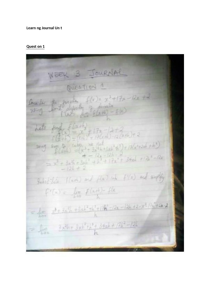 Unit 3 Learning Journal