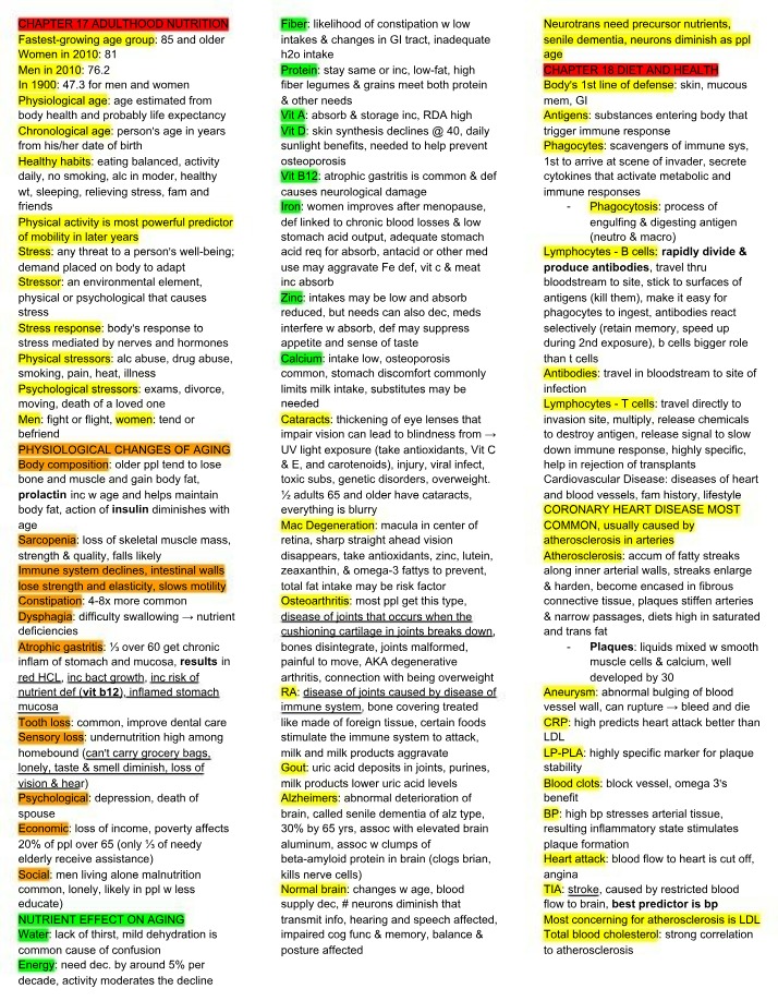Nutrition, Aging, and Physiological Changes