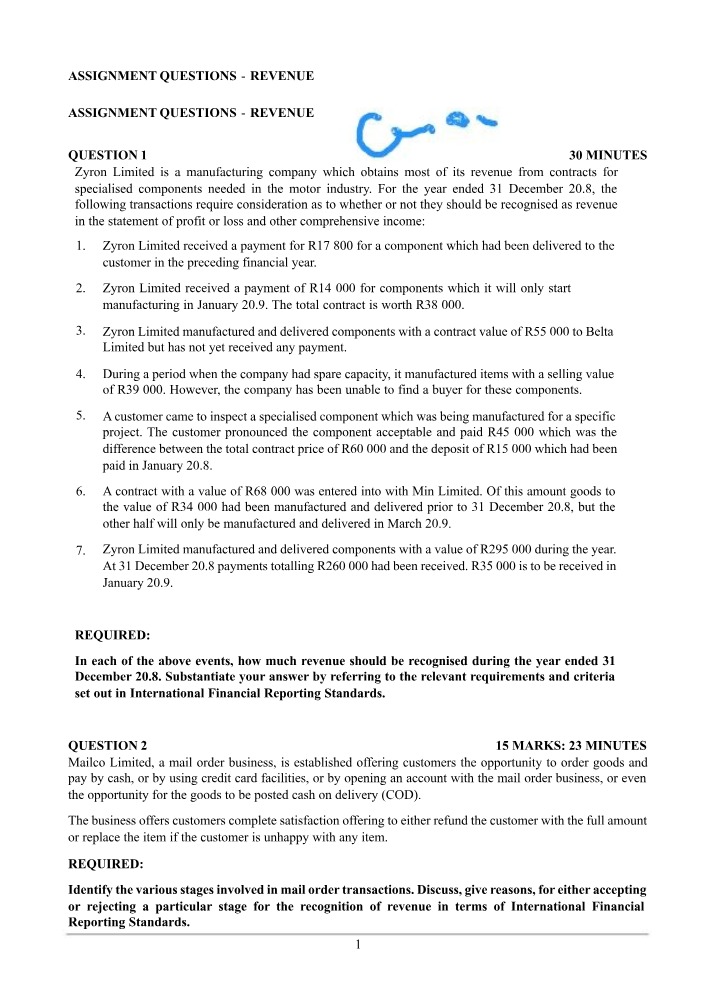 Revenue Recognition Case Study - Zyron Limited