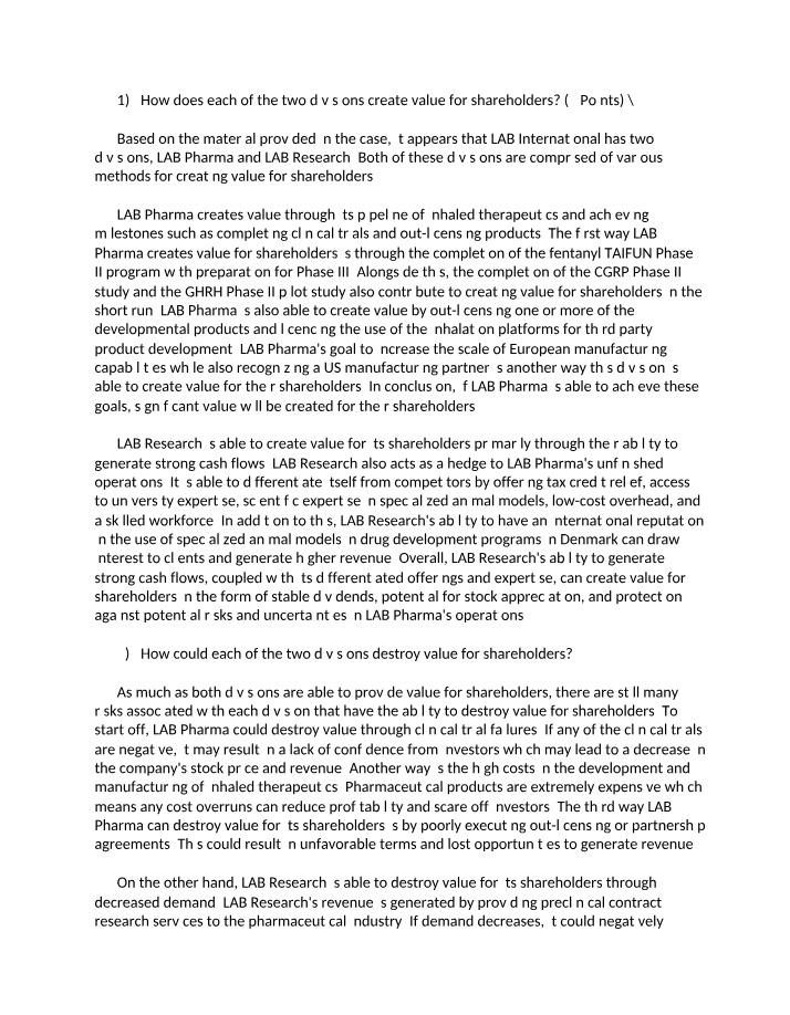 Creating Shareholder Value - Insights from LAB Pharma and LAB Research