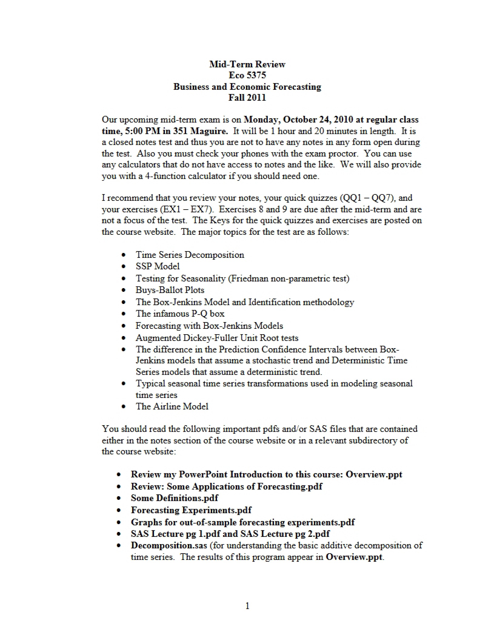 Review of Economics Exam