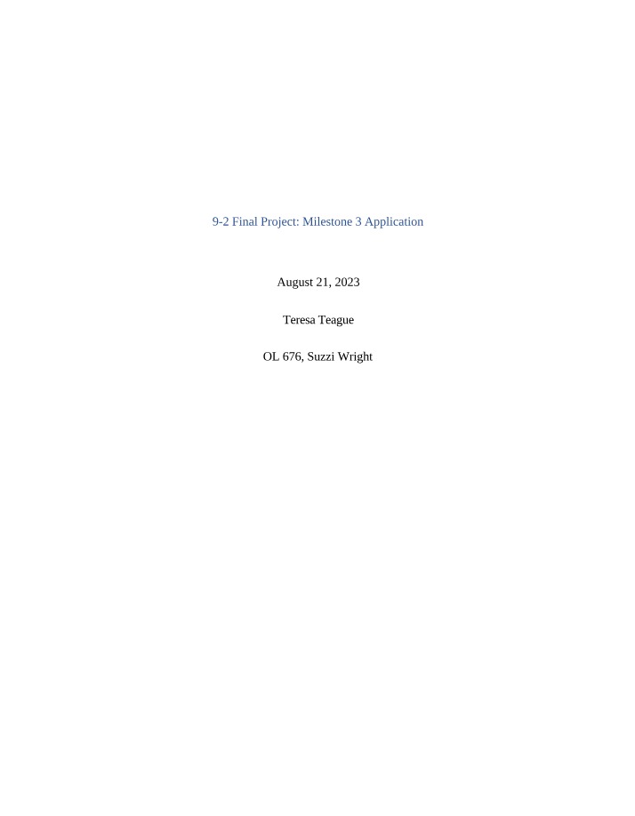 Milestone 3 Application for 9-2 Final Project