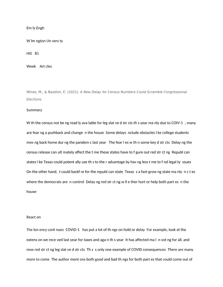 Week 5 Articles - HIS 381