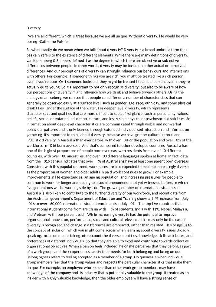 Diversity and Culture - Module 6