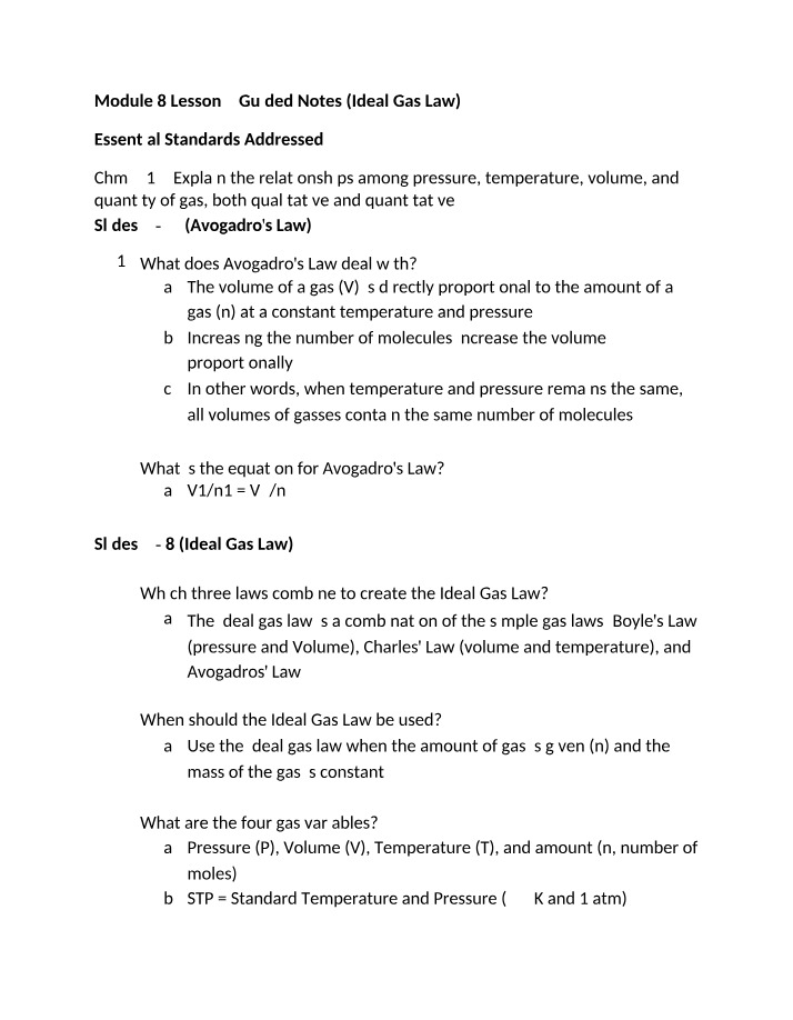 Ideal Gas Law - Relationships and Equations