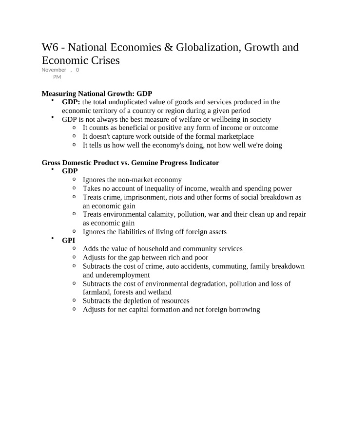 Measuring National Growth - GDP Comparison